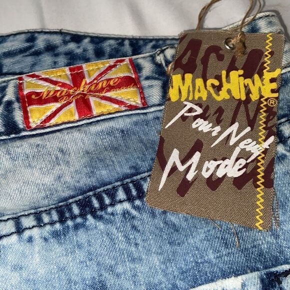 Machine Pour-neuf-Mode NWT super distressed,slim leg, light wash, denim jeans 30 - Picture 10 of 11